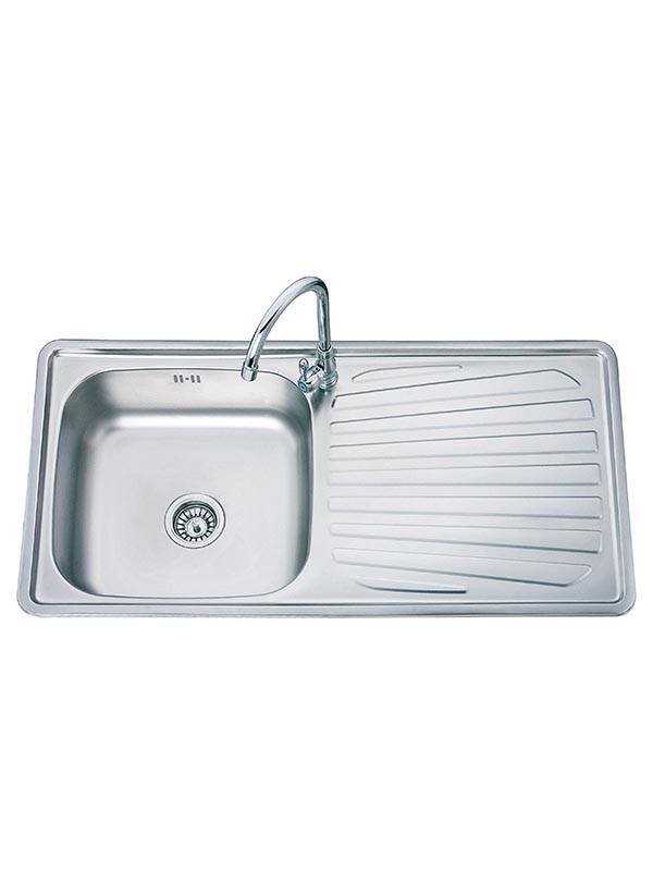 1000 x 500 x 160mm Stainless Steel Kitchen Sink with Single Bowl & Tray