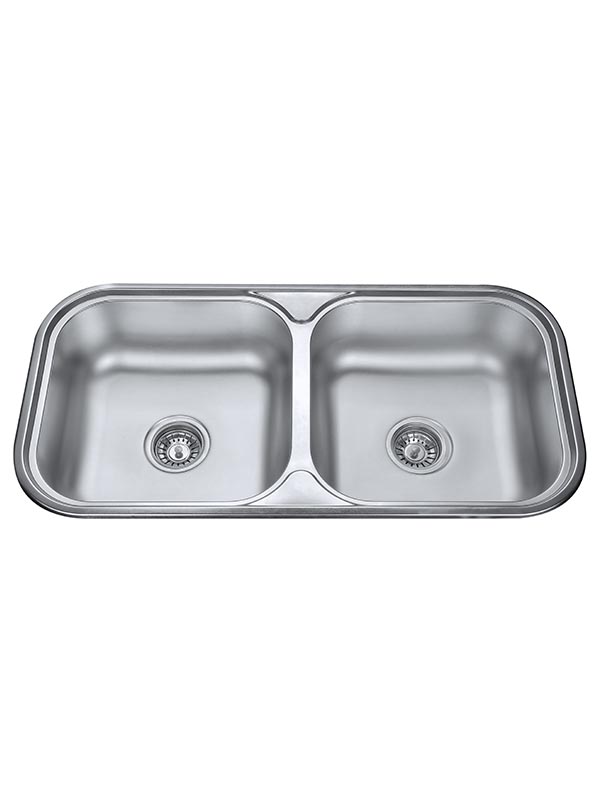 860 x 4301 x 70mm Stainless Steel Kitchen Sink with Double Bowl Only