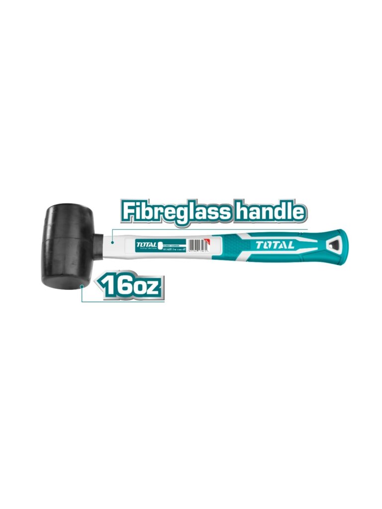 450g Rubber Hammer with Unique Design Fiberglass Handle