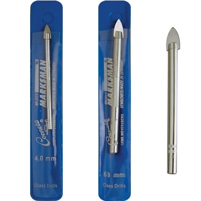 Glass Drill Bits 4, 5, 6, 8 MM.