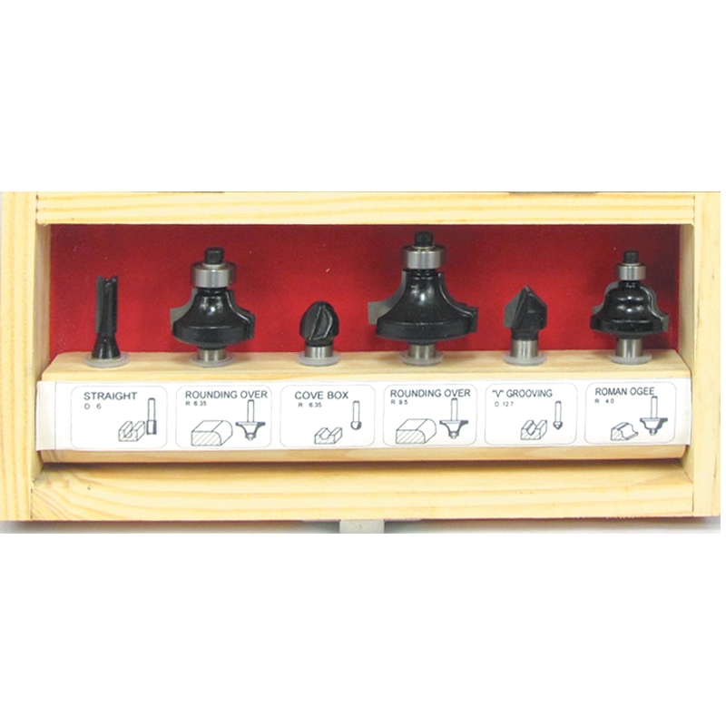 Router Bit Set WOOD BOX 6 PCS