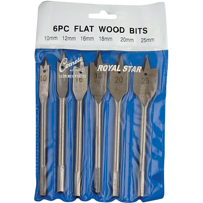 Wood Zip Bit Set 10, 12, 16, 18, 20, 25 MM.