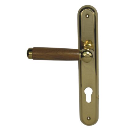 WALNUT WOOD Brass Lever Handle