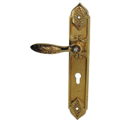ITALY / GP, RED WITH "SWAROVSKY" CRYSTALS Brass Lever Handle