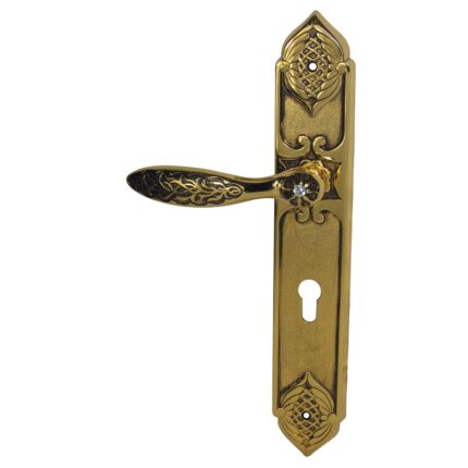 BROWN WITH "SWAROVSKY" CRYSTALS Brass Lever Handle
