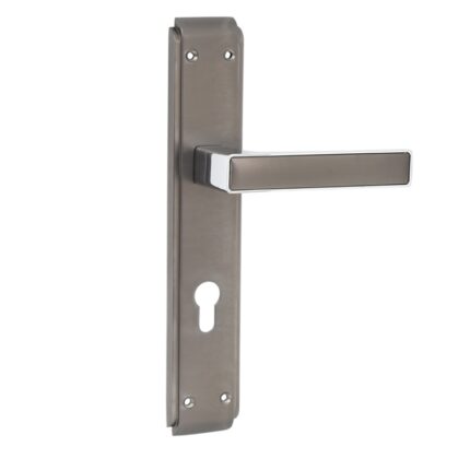 Black Nickel Silver Lever Handle