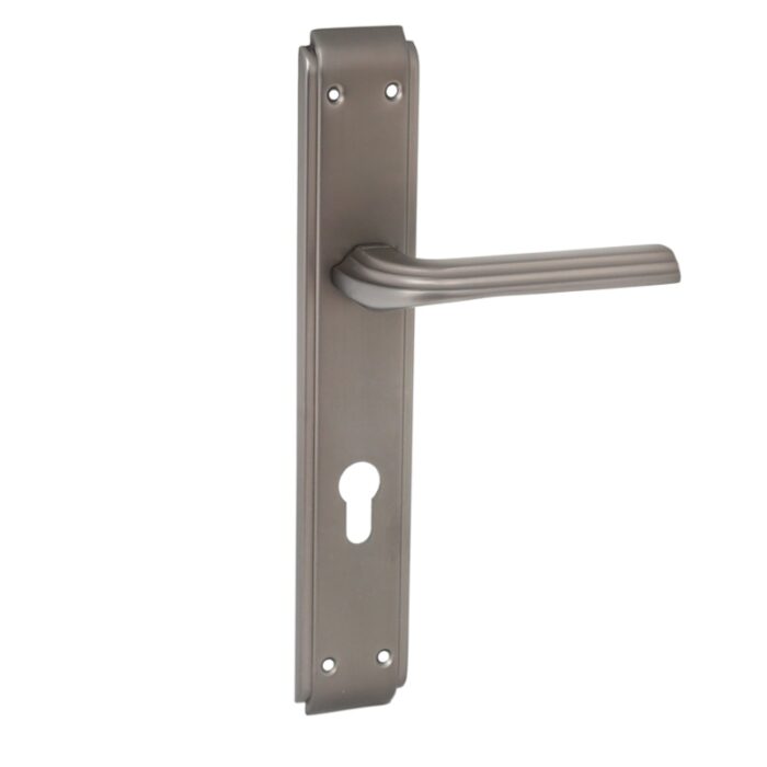 Door Handle | Zinc Material | Black Nickel Silver Color