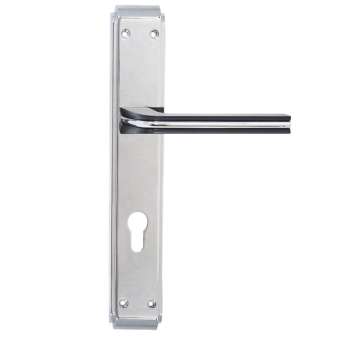 Silver Black Lever Handle