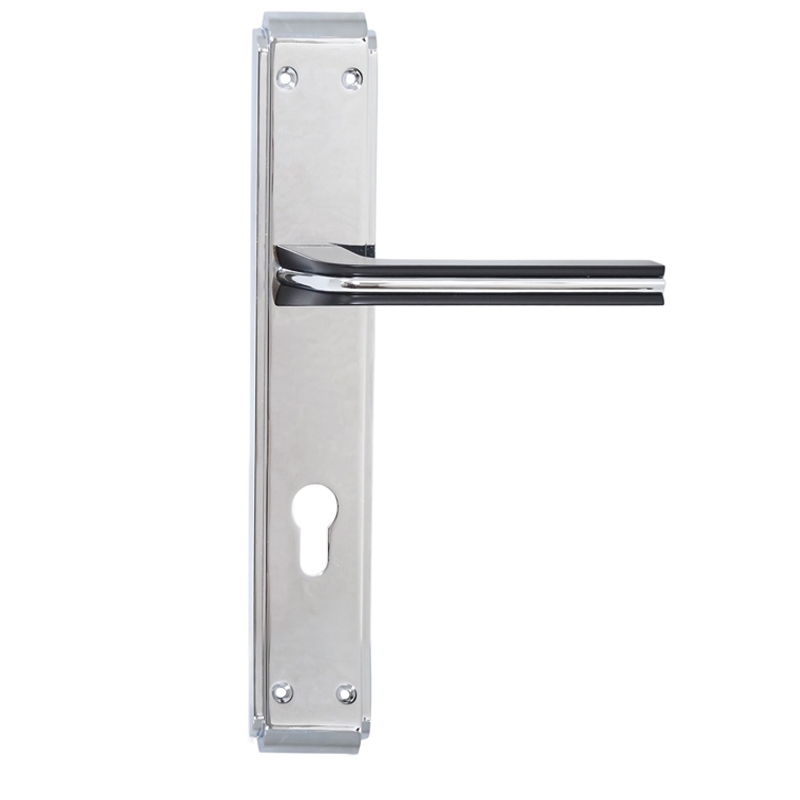 Silver Black Lever Handle